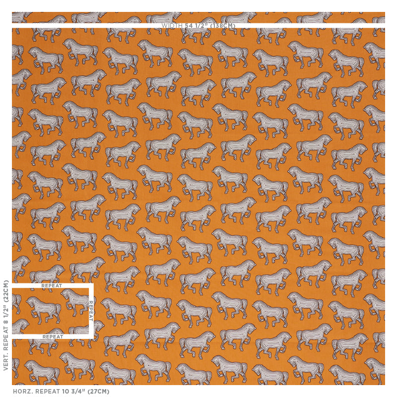 Schumacher Faubourg Orange Fabric 178010