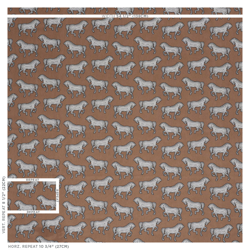 Schumacher Faubourg Brown Fabric 178012