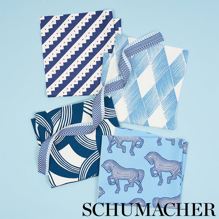 Schumacher Martingale Blue Fabric Sample 178032