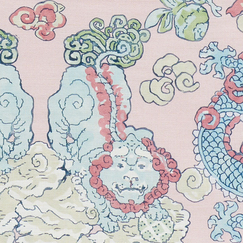 Schumacher Magic Mountain Dragon Blush Fabric Sample 178051