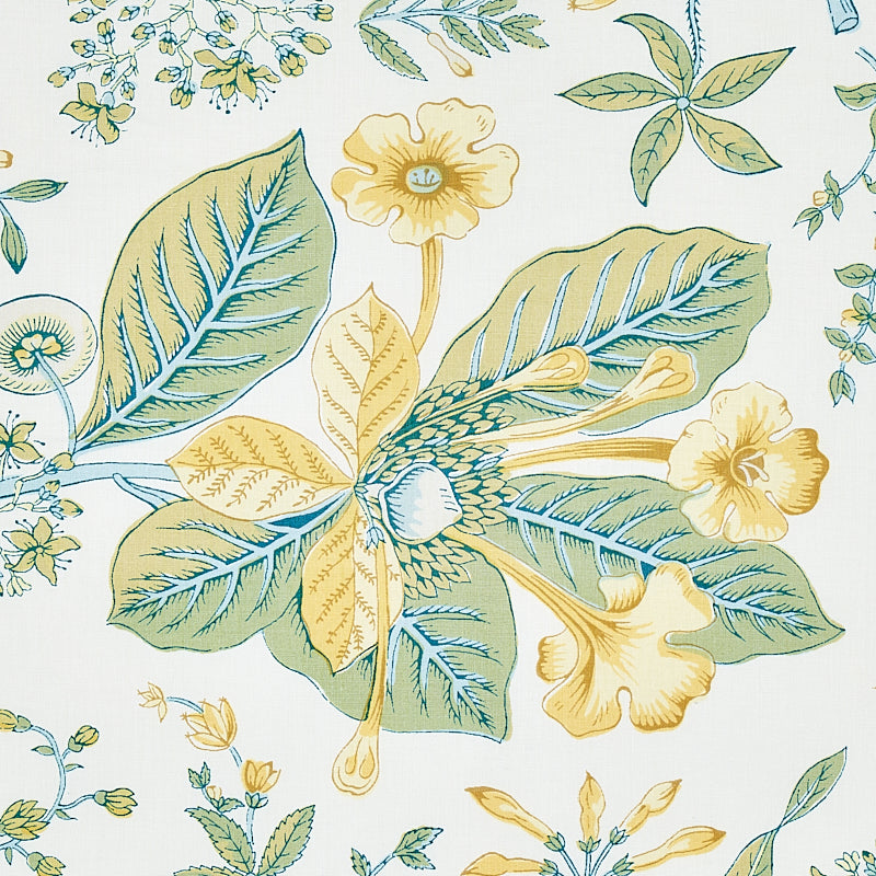 Schumacher Pomegranate Botanical Citron Fabric 178123