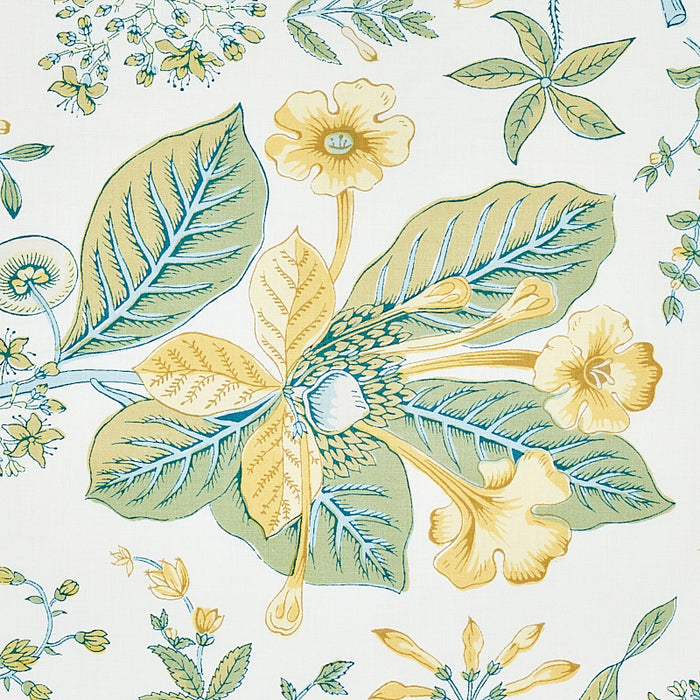 Schumacher Pomegranate Botanical Citron Fabric 178123