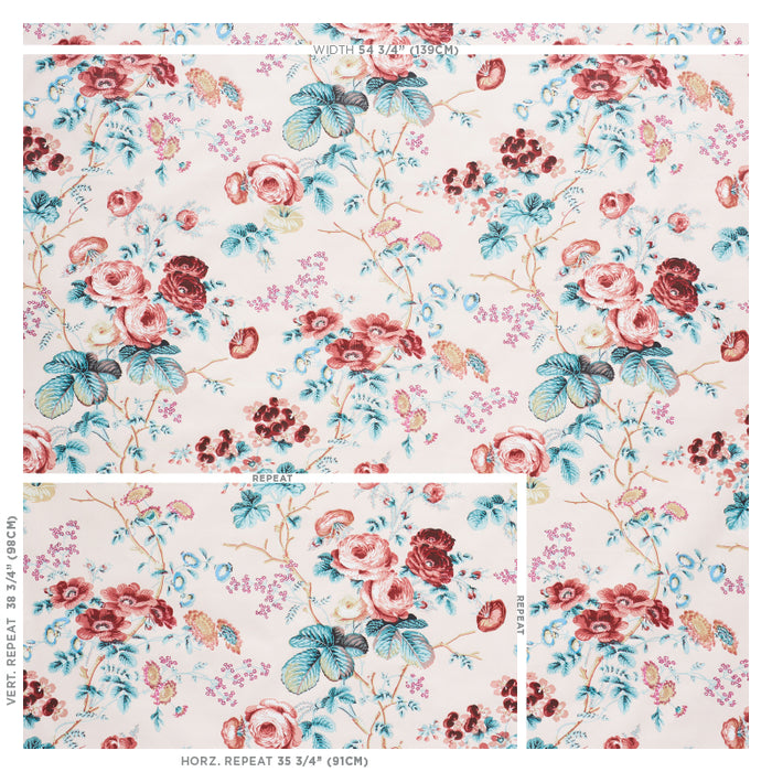 Schumacher Salisbury Chintz Rose Fabric 178152