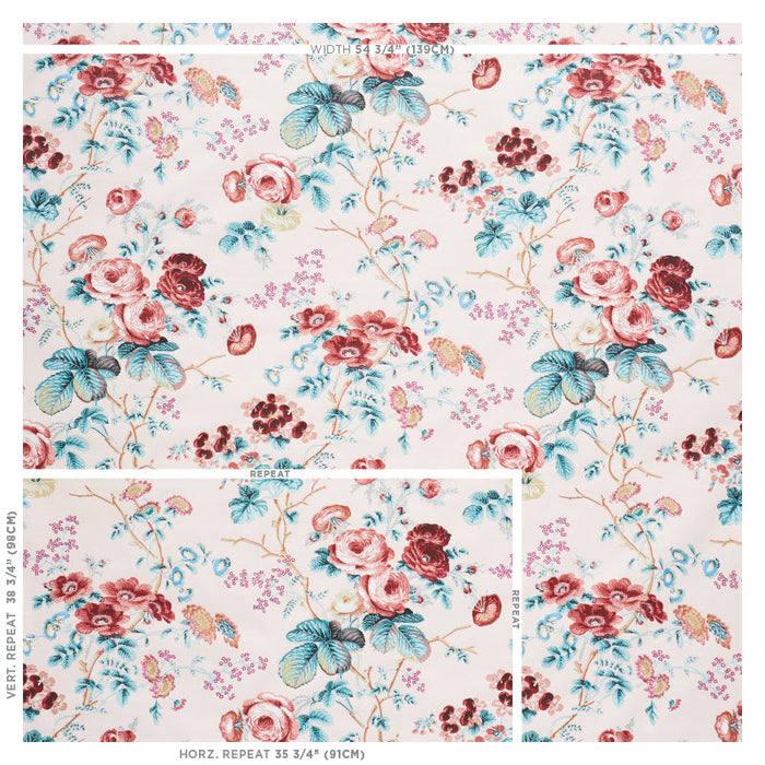 Schumacher Salisbury Chintz Rose Fabric Sample 178152