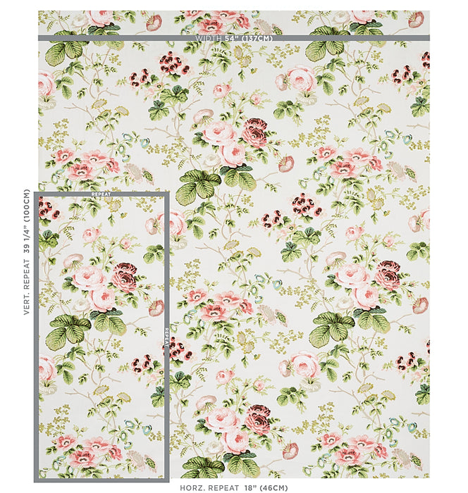 Schumacher Salisbury Chintz Blush Fabric 178155