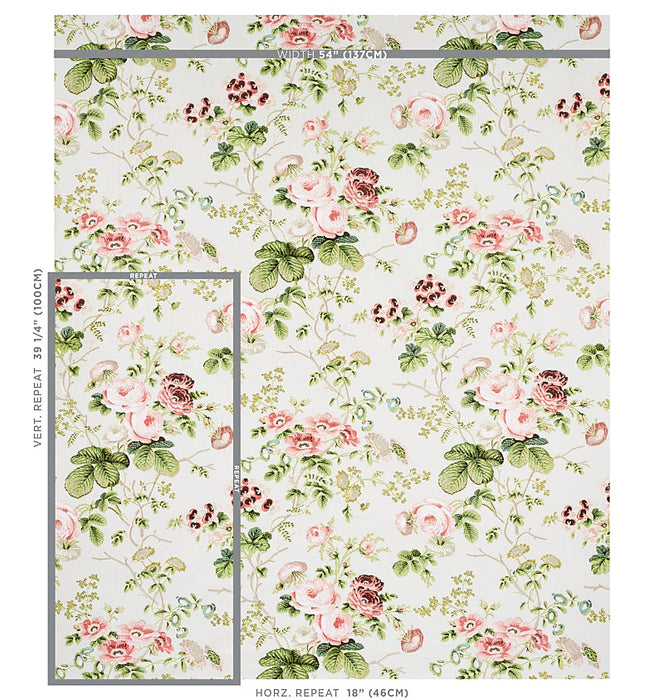 Schumacher Salisbury Chintz Blush Fabric Sample 178155