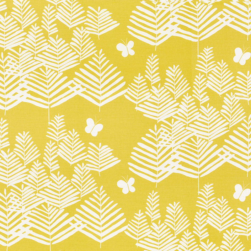 Schumacher Fern Silhouette Yellow Fabric 178231