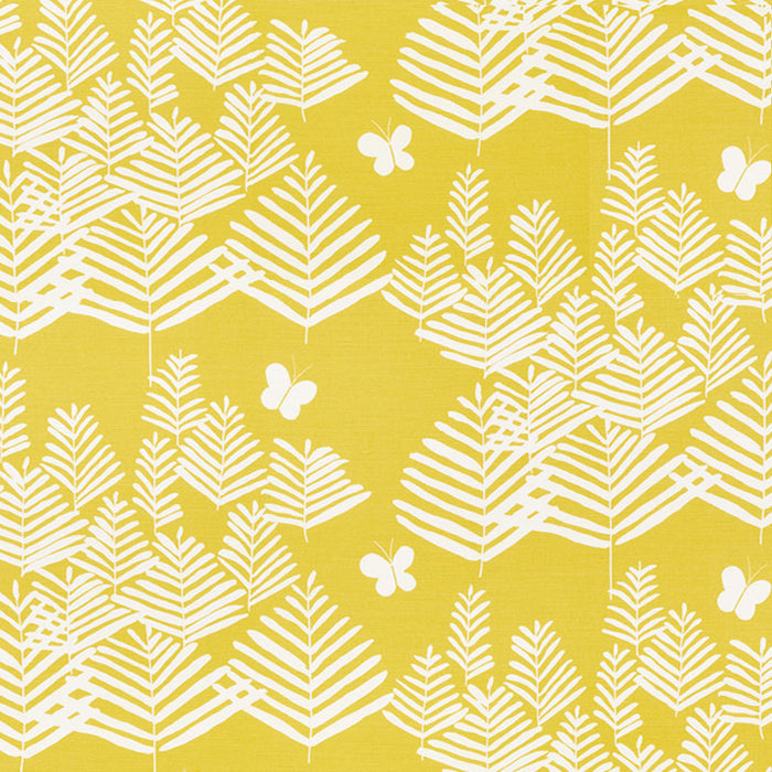 Schumacher Fern Silhouette Yellow Fabric Sample 178231