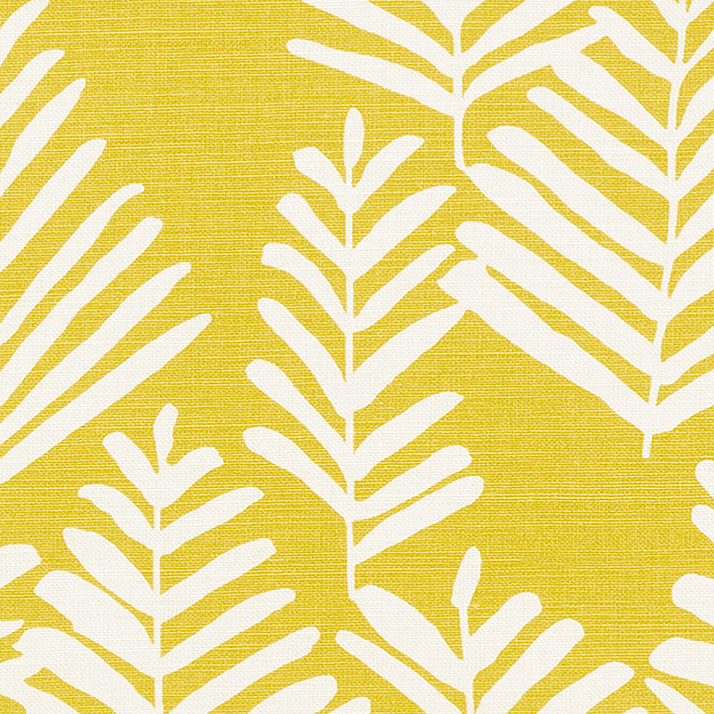 Schumacher Fern Silhouette Yellow Fabric Sample 178231