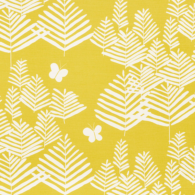 Schumacher Fern Silhouette Yellow Fabric 178231