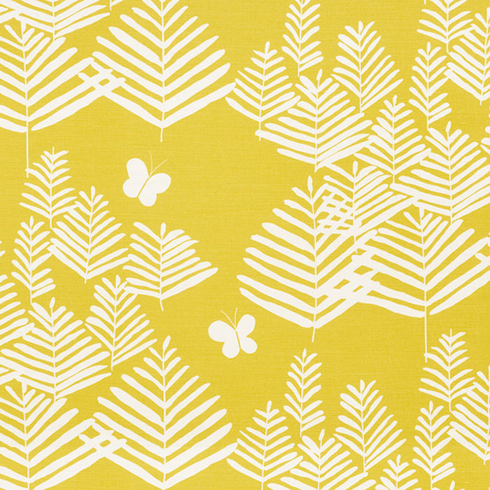 Schumacher Fern Silhouette Yellow Fabric Sample 178231