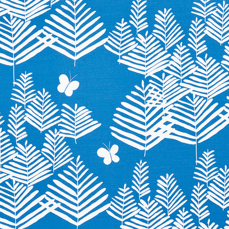 Schumacher Fern Silhouette Blue Fabric 178232