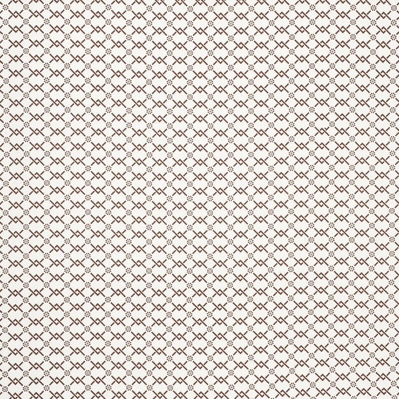 Schumacher Fretwork Flower Chestnut Fabric Sample 178312