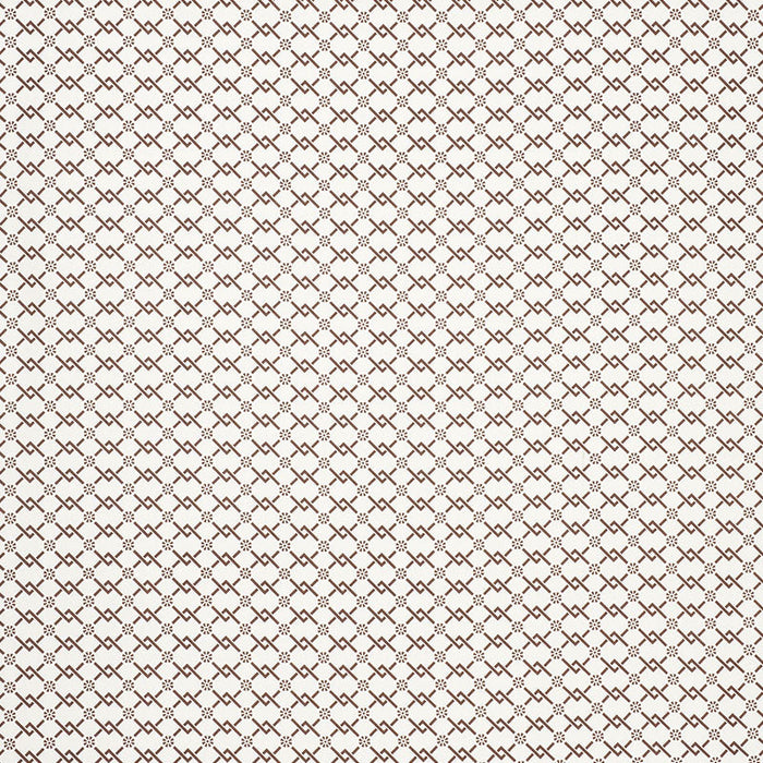 Schumacher Fretwork Flower Chestnut Fabric Sample 178312