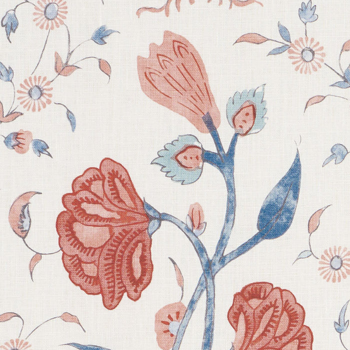 Schumacher Khilana Floral Delft & Rose Fabric 178330