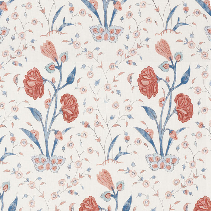 Schumacher Khilana Floral Delft & Rose Fabric 178330