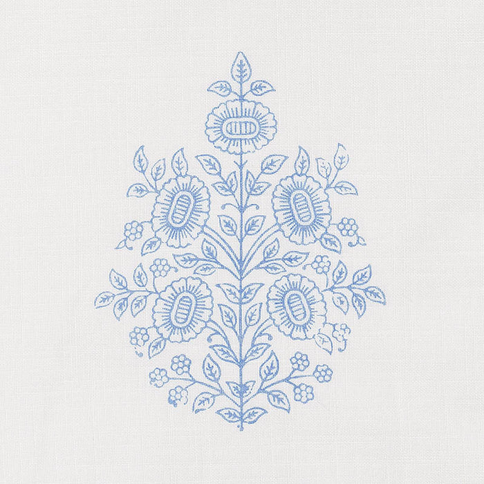 Schumacher Asara Flower Sheer Blue Fabric Sample 178372