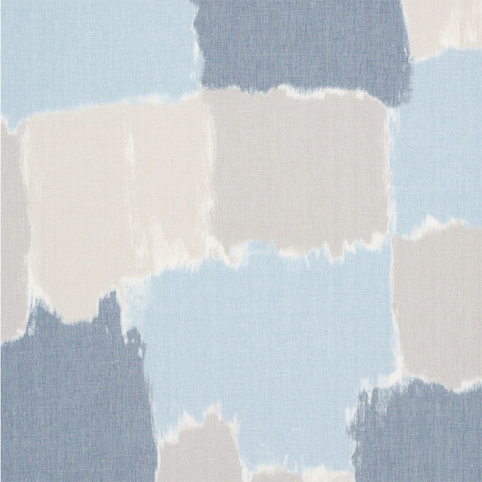 Schumacher Colorblock Ikat Denim Fabric Sample 178471