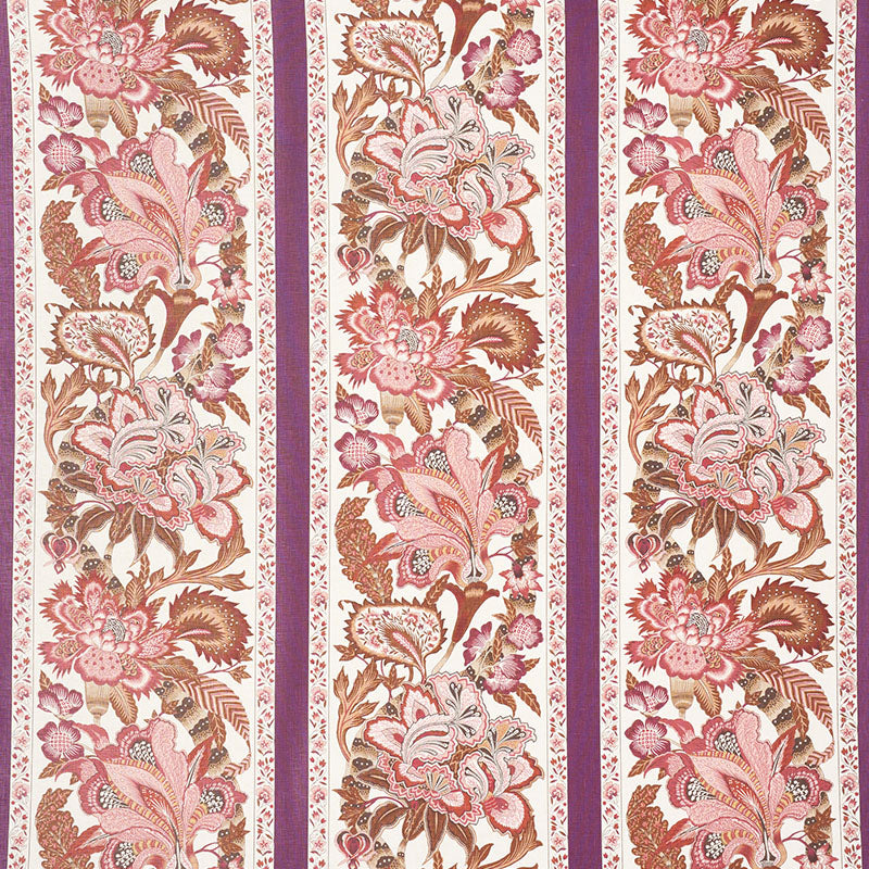 Schumacher Anjou Stripe Rose Fabric 178523