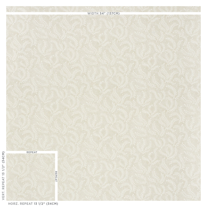 Schumacher Etched Fern Natural Fabric 178530