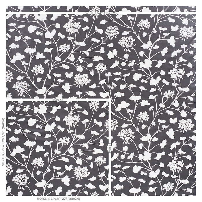 Schumacher Pennick Chintz Black Fabric Sample 178541