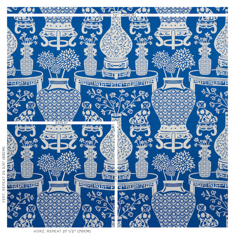 Schumacher Hellene Blue Fabric Sample 178550