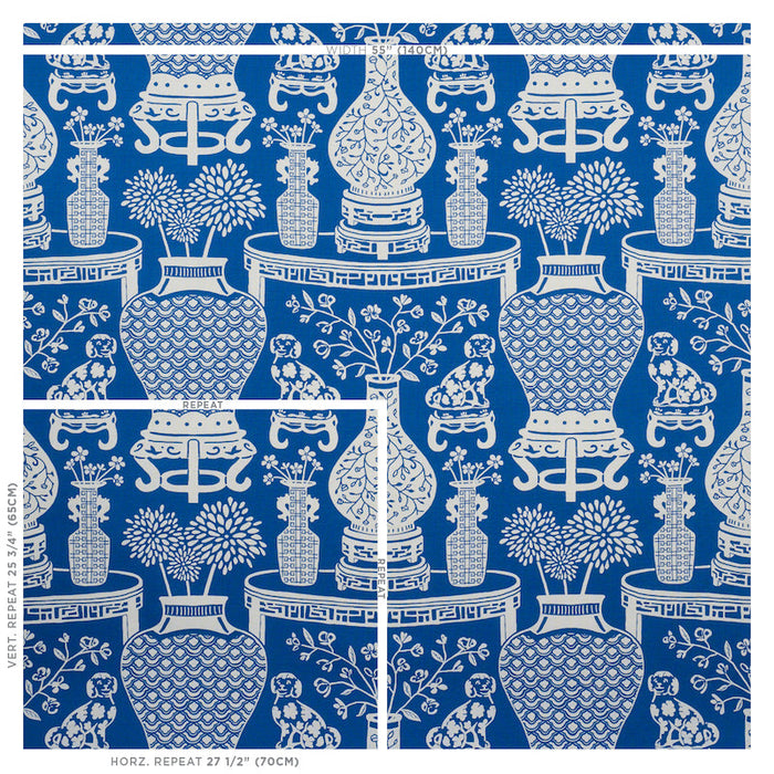 Schumacher Hellene Blue Fabric Sample 178550