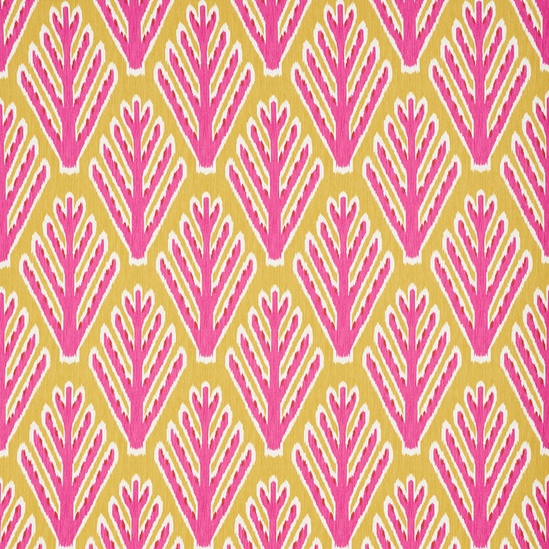 Schumacher Bodhi Tree Yellow & Pink Fabric 178560