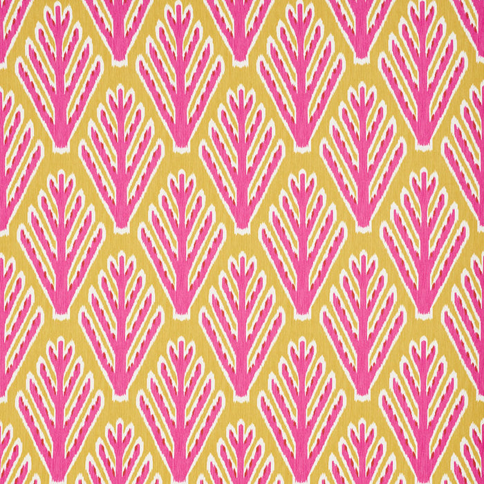 Schumacher Bodhi Tree Yellow & Pink Fabric Sample 178560