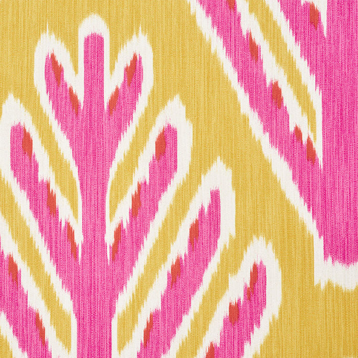 Schumacher Bodhi Tree Yellow & Pink Fabric Sample 178560