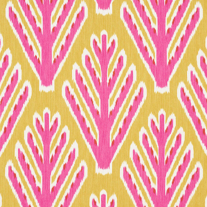 Schumacher Bodhi Tree Yellow & Pink Fabric Sample 178560