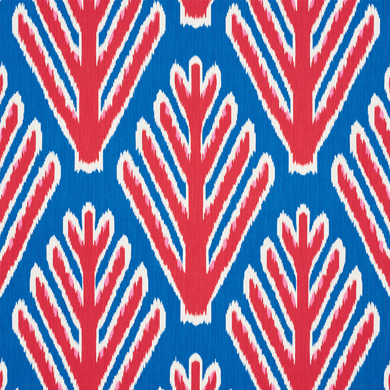 Schumacher Bodhi Tree Blue & Red Fabric 178561