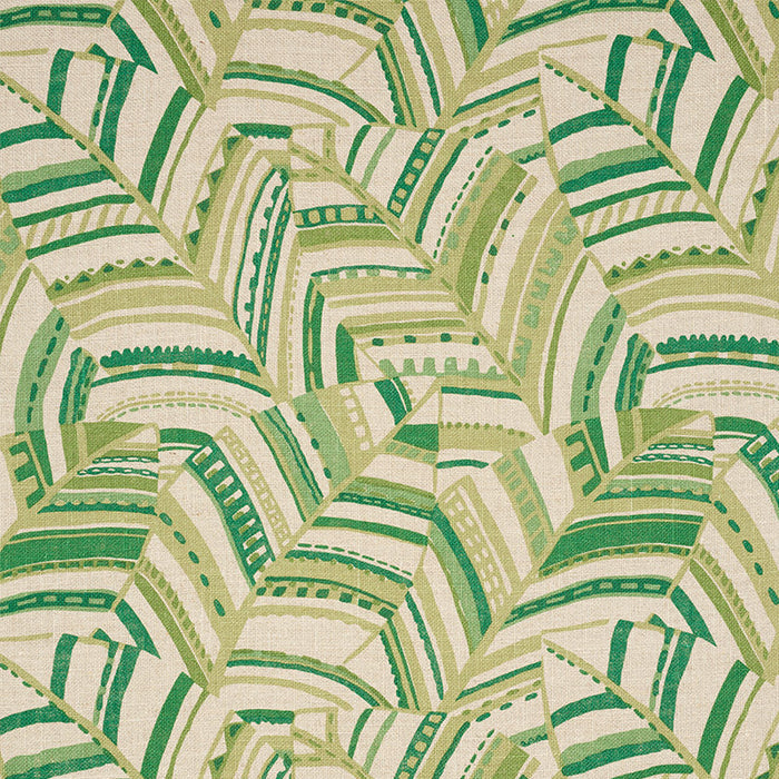 Schumacher Deco Leaves Palm Fabric Sample 178650