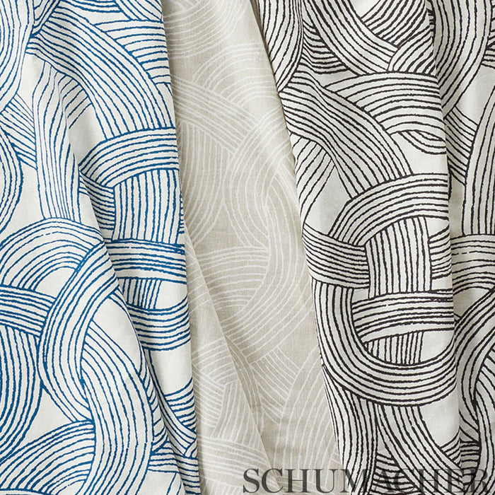 Schumacher Freeform Blue Fabric Sample 178710