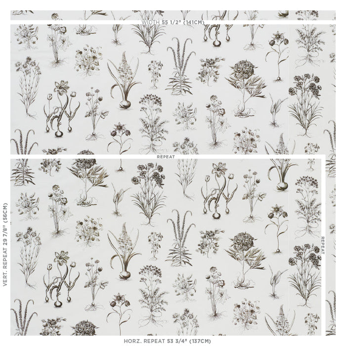 Schumacher Cabot Botanical Ivory Fabric Sample 178751