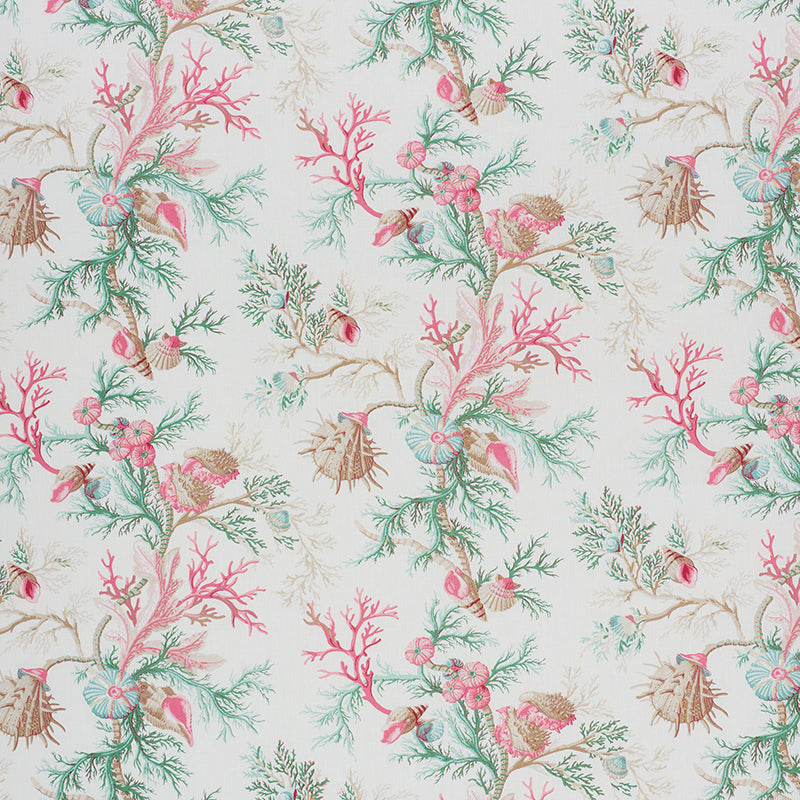 Schumacher Del Tesoro Pink & Aqua Fabric 178761