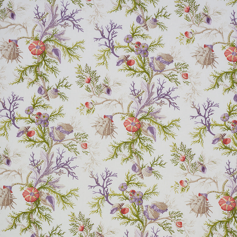 Schumacher Del Tesoro Purple & Coral Fabric 178762