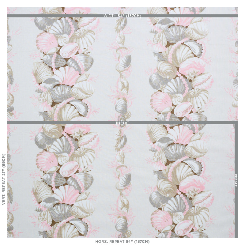 Schumacher Bedolina Chintz Pink & Natural Fabric Sample 178781