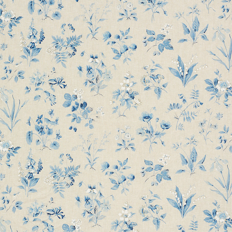 Schumacher Floreana Blue Fabric 178790