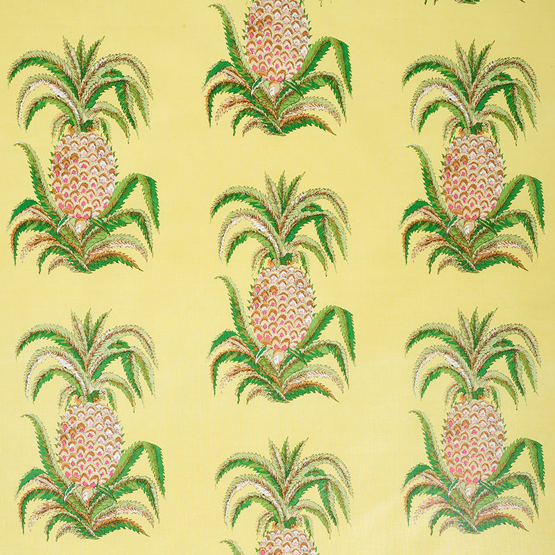 Schumacher Pineapples Chintz Yellow Fabric 178803