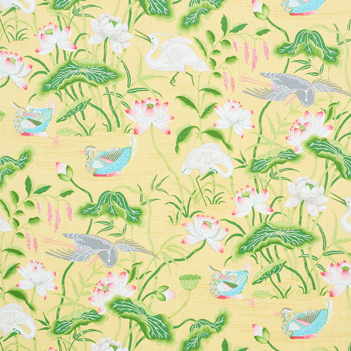 Schumacher Lotus Garden Yellow Fabric 179040