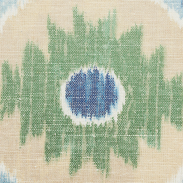 Schumacher Elizia Ikat Green & Blue Fabric 179051