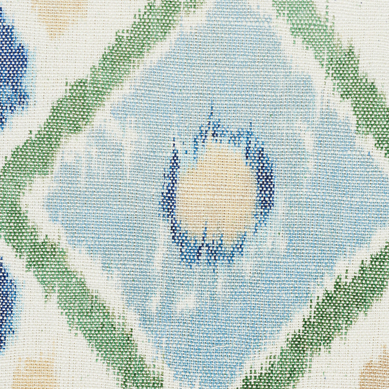 Schumacher Elizia Ikat Green & Blue Fabric 179051