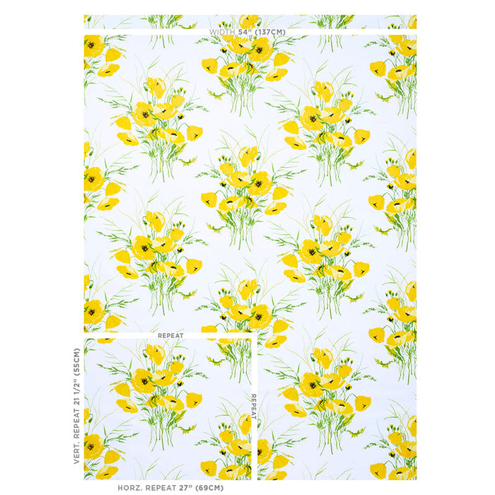 Schumacher Joni Chintz Yellow Fabric Sample 179060