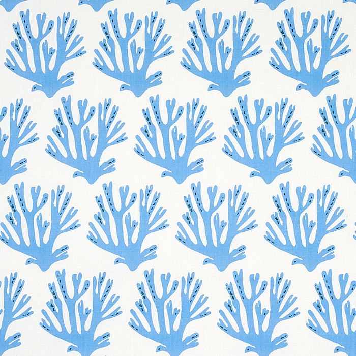 Schumacher Coral Blue Fabric 179100