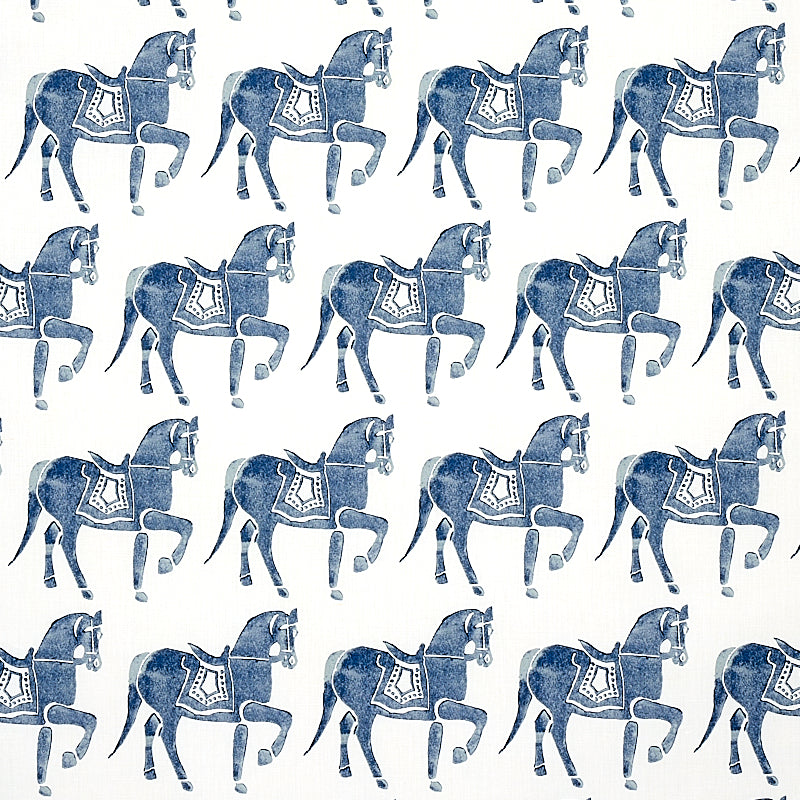 Schumacher Marwari Horse Navy Fabric 179130