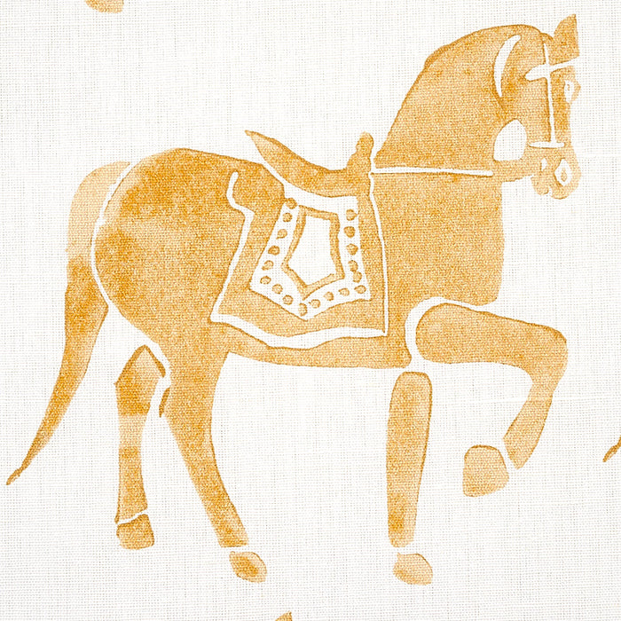 Schumacher Marwari Horse Mustard Fabric Sample 179131