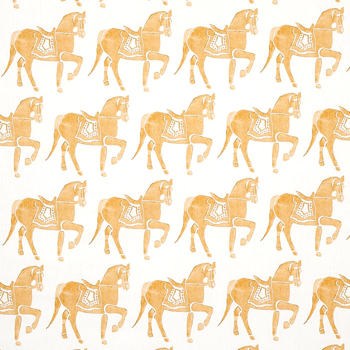 Schumacher Marwari Horse Mustard Fabric 179131