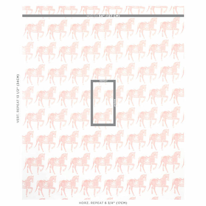 Schumacher Marwari Horse Pink Fabric Sample 179132