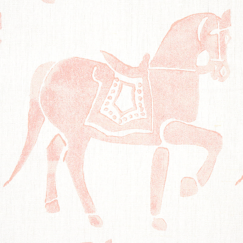 Schumacher Marwari Horse Pink Fabric 179132